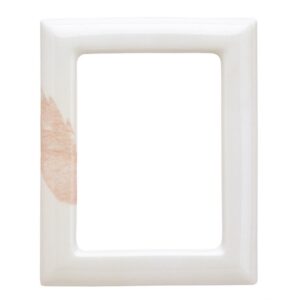 Cornice porta-foto rettangolare decorata con foglie – Linea Giara – Porcellana