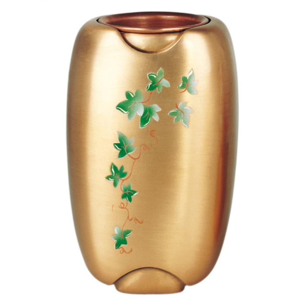 0000205 vaso portafiori decorato per lapidi olpe edera bronzo 1000