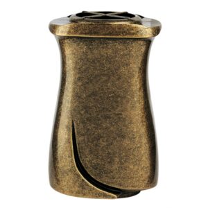 Vaso portafiori grande per lapide o monumento cimiteriale – Linea Idria – Bronzo glitter