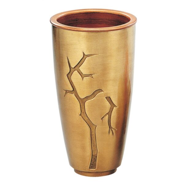 Vaso portafiori per lapide - Linea Pisside rami - Bronzo