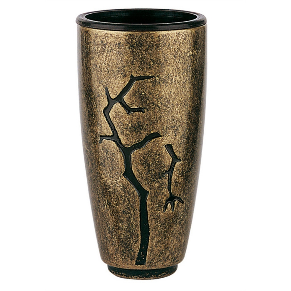 0000249 vaso portafiori per lapide linea pisside rami bronzo glitter 1000