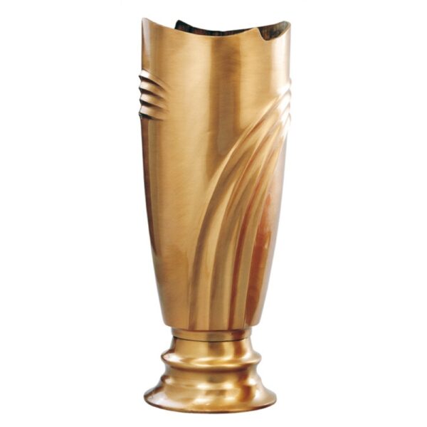 Vaso portafiori grande con base - Linea Cista - Bronzo