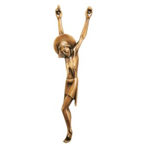 Cristo crocefisso stilizzato in bronzo senza croce