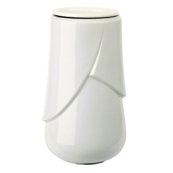 0000410 vaso portafiori per lapide linea victoria bianco porcellana 1000