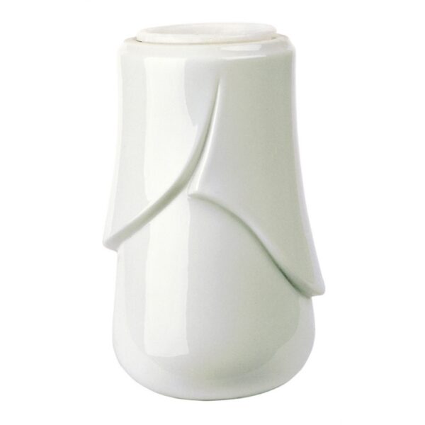 0000411 vaso portafiori per loculi cinerari e ossari linea victoria bianco porcellana 1000