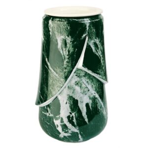 Vaso portafiori per loculi cinerari e ossari – Linea Victoria Verde Alpi – Porcellana