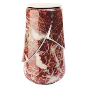 Vaso portafiori per lapide – Linea Victoria Rosso Francia – Porcellana