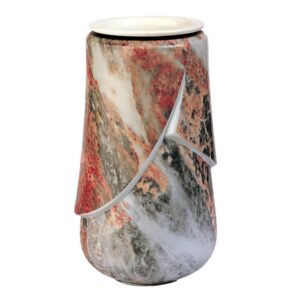 Vaso portafiori per loculi cinerari e ossari – Linea Victoria Perla – Porcellana