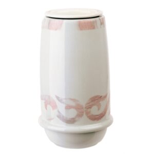 Vaso portafiori per lapide – Linea Saturno Liberty rosa – Porcellana