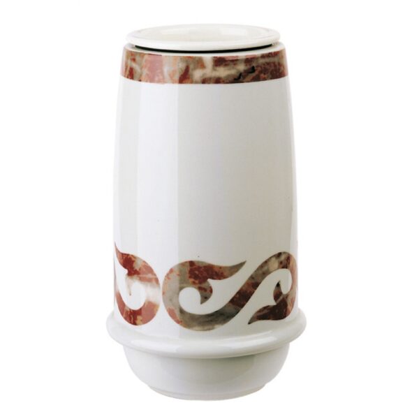 Vaso portafiori per lapide - Linea Saturno Liberty Rosso Francia - Porcellana