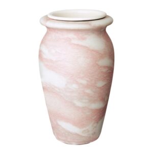 Vaso portafiori per lapide – Linea Venere rosa – Porcellana