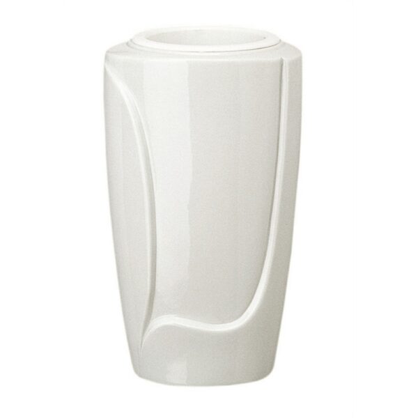 0000814 vaso portafiori per lapide linea decoro finitura bianco porcellana 1000