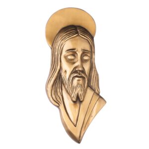 Targa con bassorilievo in bronzo per lapide – Cristo stilizzato