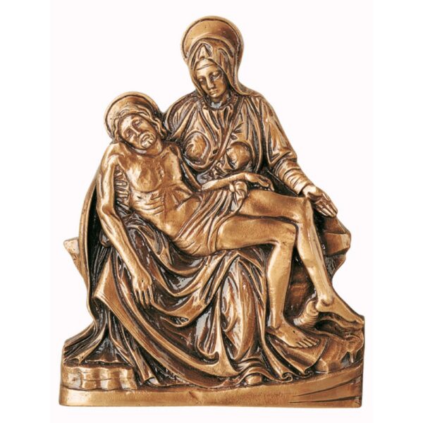 Targa con bassorilievo in bronzo per lapide - Statua della Pietà Vaticana