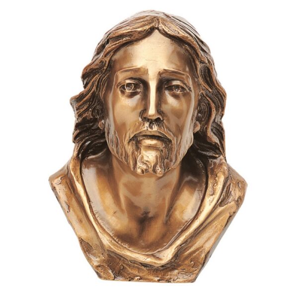 Targa con bassorilievo in bronzo per lapide - Volto di Gesù Cristo