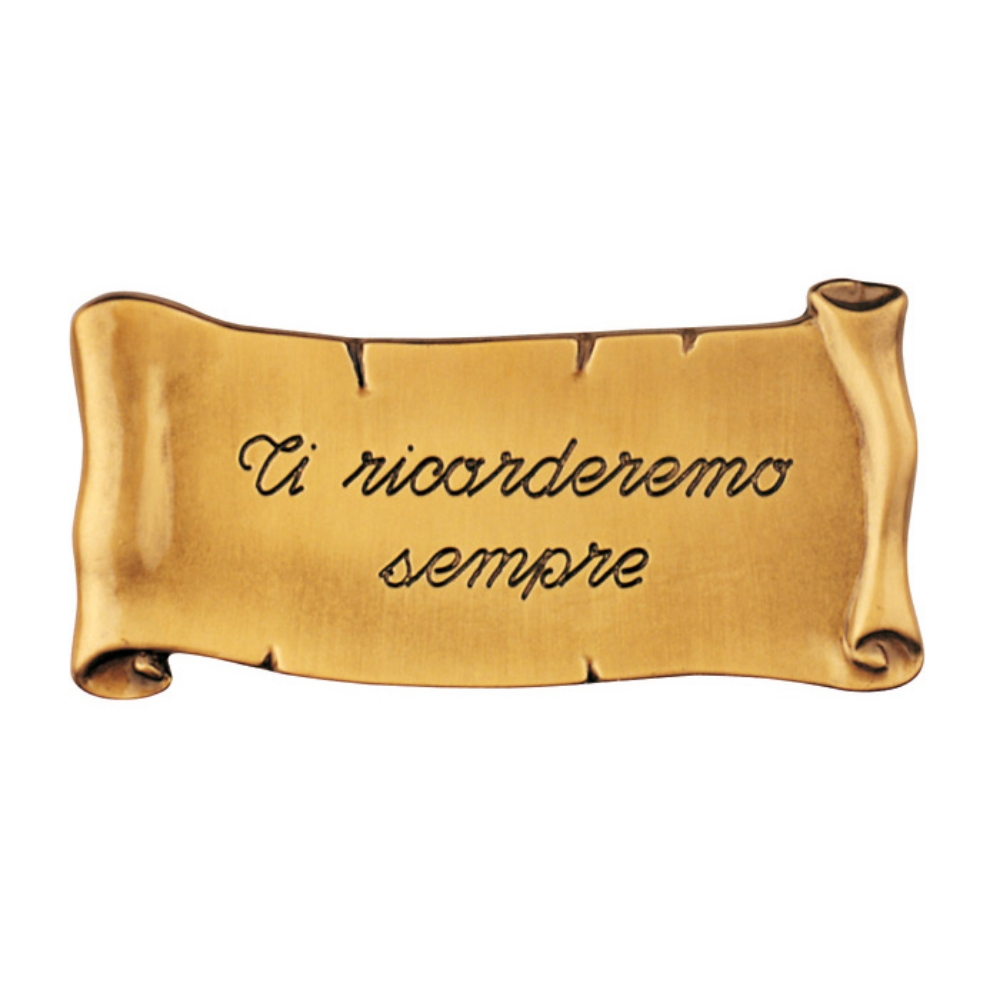 Pergamena Commemorativa In Bronzo Per Lapidi Dedica Ti Ricorderemo