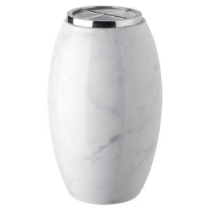 Vaso portafiori per lapide – Linea Easy – Finitura marmo Carrara – Porcellana