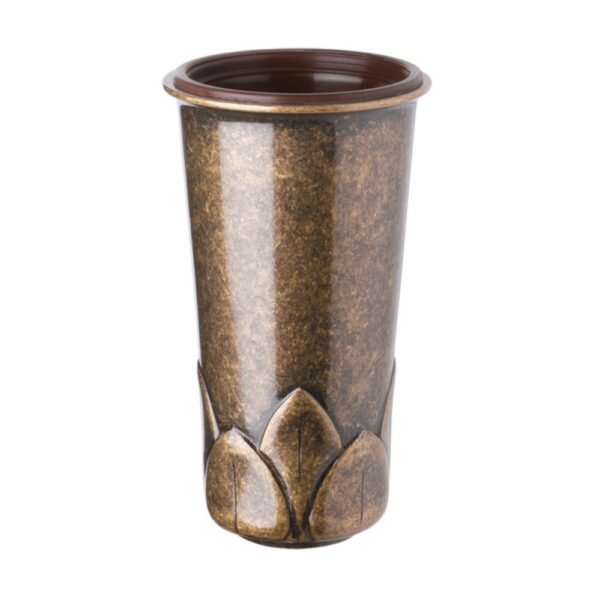 Vaso portafiori per lapide - Linea Calice - Bronzo glitter