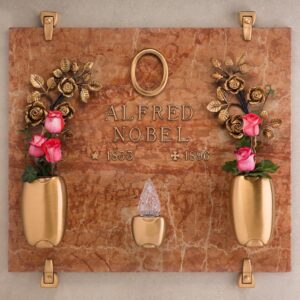 Lampada votiva per lapidi – Linea Olpe – Bronzo