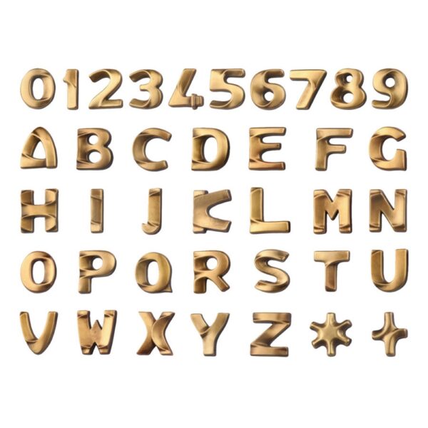 Caratteri in bronzo - Modello Italiano - Finitura Bronzo Lucido (cm 4)